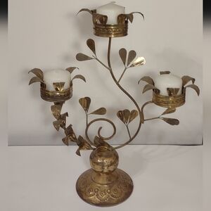 RARE Vintage 1960's Llamas Workshop Brass Copper Tin Candelabra